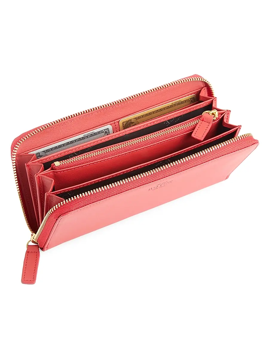 Royce New York Women's RFID-Blocking Zip-Around Leather Wallet | Thumbnail 2