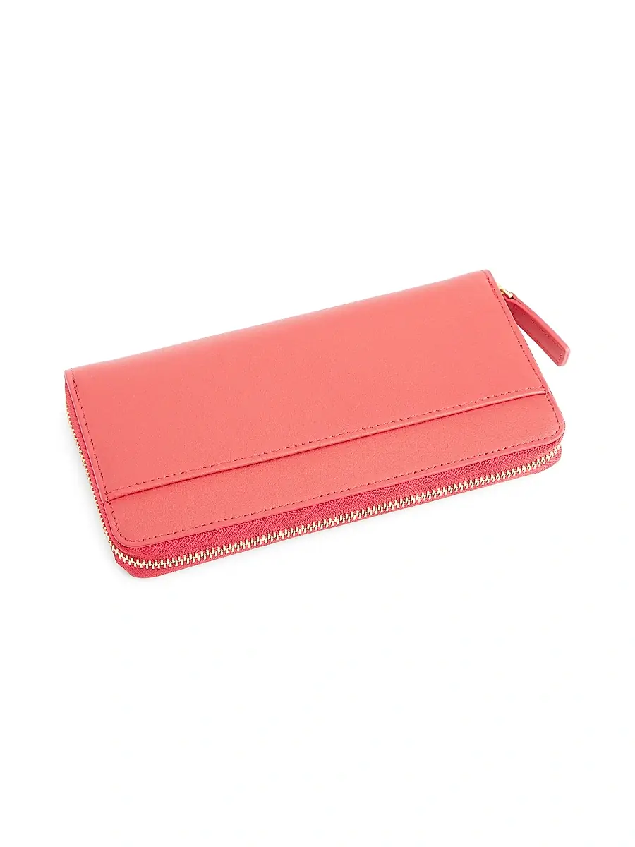 Royce New York Women's RFID-Blocking Zip-Around Leather Wallet | Thumbnail 3
