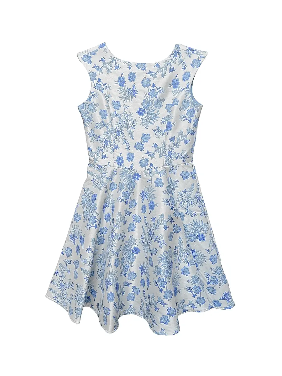 Un Deux Trois Girl's Floral Jacquard A-Line Dress - Perry - Size 16 | Image 1 Un Deux Trois Girl's Floral Jacquard A-Line Dress - Perry - Size 16 | Image 1