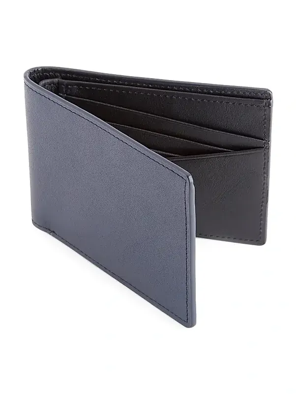 Royce New York Men's RFID-Blocking Slim Bi-Fold Leather Wallet