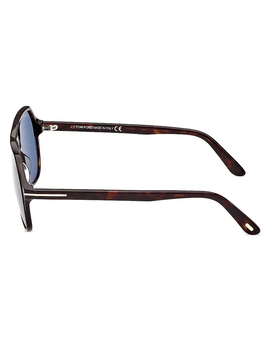TOM FORD Men's Hayes 55MM Navigator Sunglasses - Havana Blue | Thumbnail 6 TOM FORD Men's Hayes 55MM Navigator Sunglasses - Havana Blue | Thumbnail 6