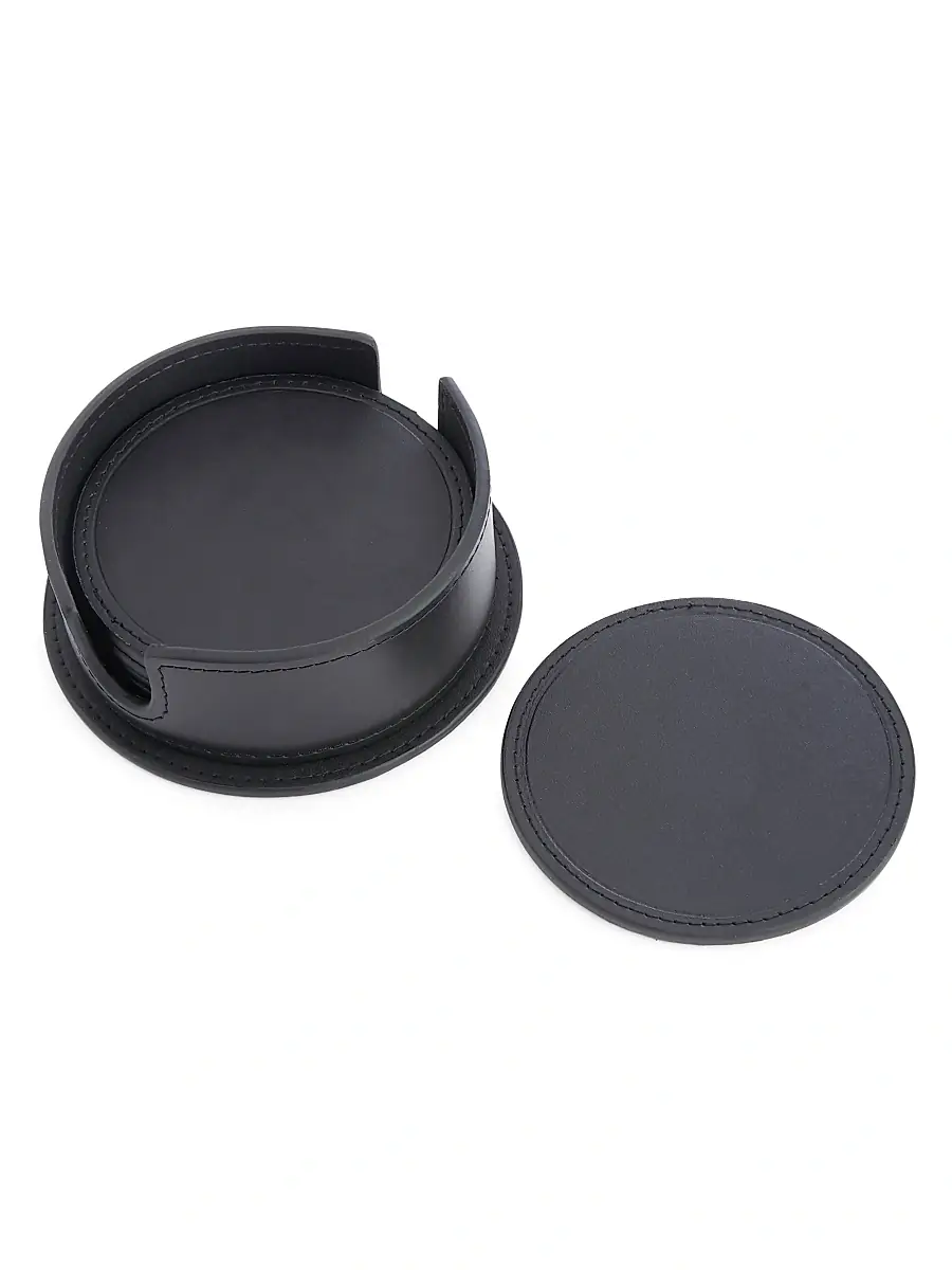 Royce New York 6-Piece Leather Coaster Set | Thumbnail 2 Royce New York 6-Piece Leather Coaster Set | Thumbnail 2
