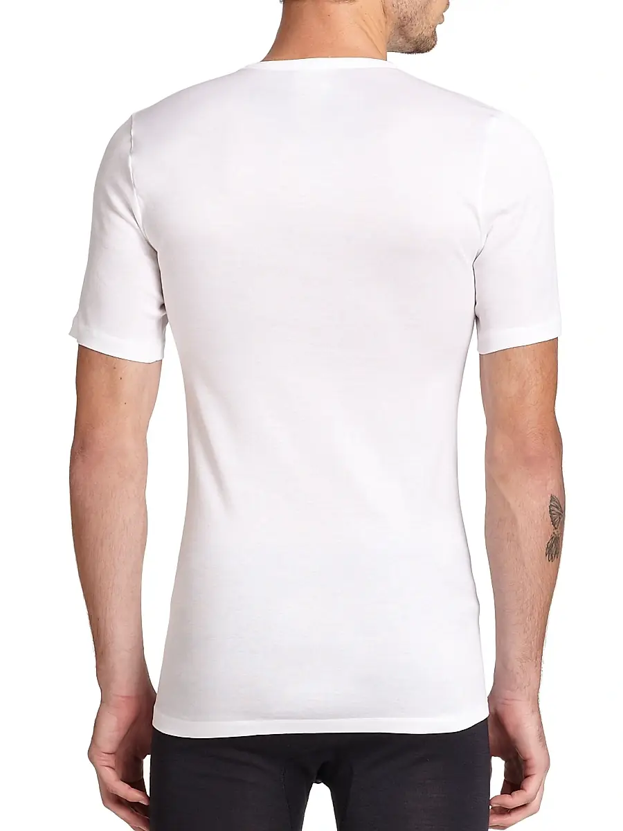 Hanro Cotton Pure Crewneck Tee - White | Thumbnail 4 Hanro Cotton Pure Crewneck Tee - White | Thumbnail 4