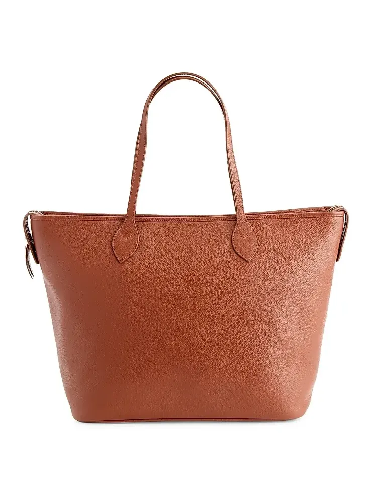 Royce New York Women's Pebble Grain Wide Tote Bag