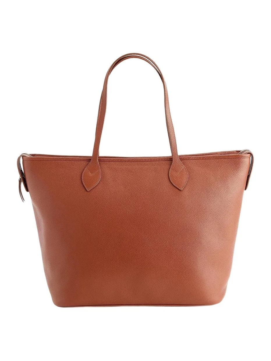 Royce New York Women's Pebble Grain Wide Tote Bag