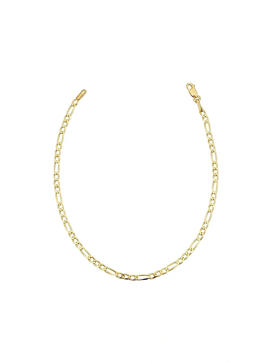 Oradina Women's 14K Yellow Solid Gold Florentine Figaro Petite Bracelet - Yellow Gold | Image 1 Oradina Women's 14K Yellow Solid Gold Florentine Figaro Petite Bracelet - Yellow Gold | Image 1