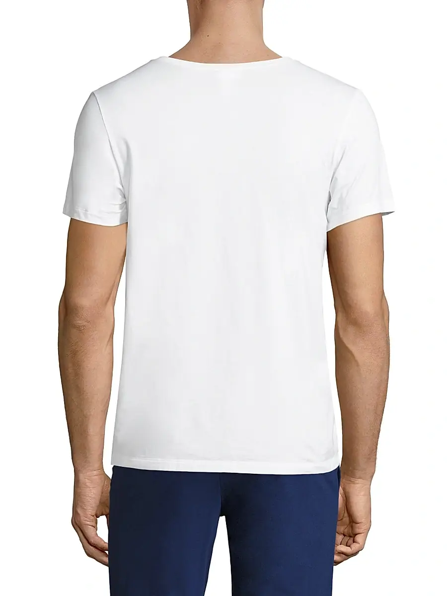 Hanro Men's Cotton Superior Short Sleeve V-Neck Tee | Thumbnail 5