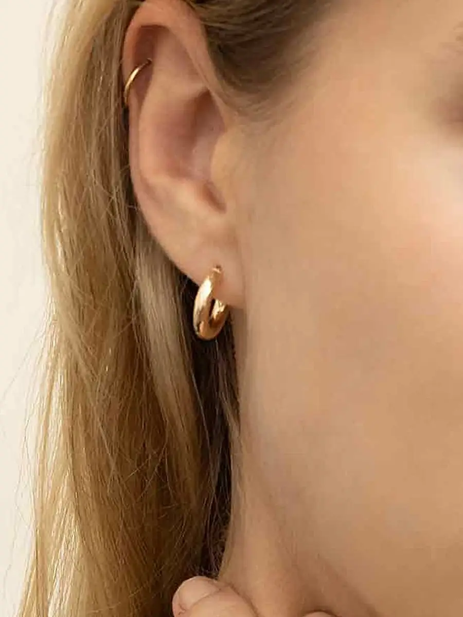Oradina Women's 14K Yellow Gold Day and Night Mini Hoops - Yellow Gold | Thumbnail 4 Oradina Women's 14K Yellow Gold Day and Night Mini Hoops - Yellow Gold | Thumbnail 4