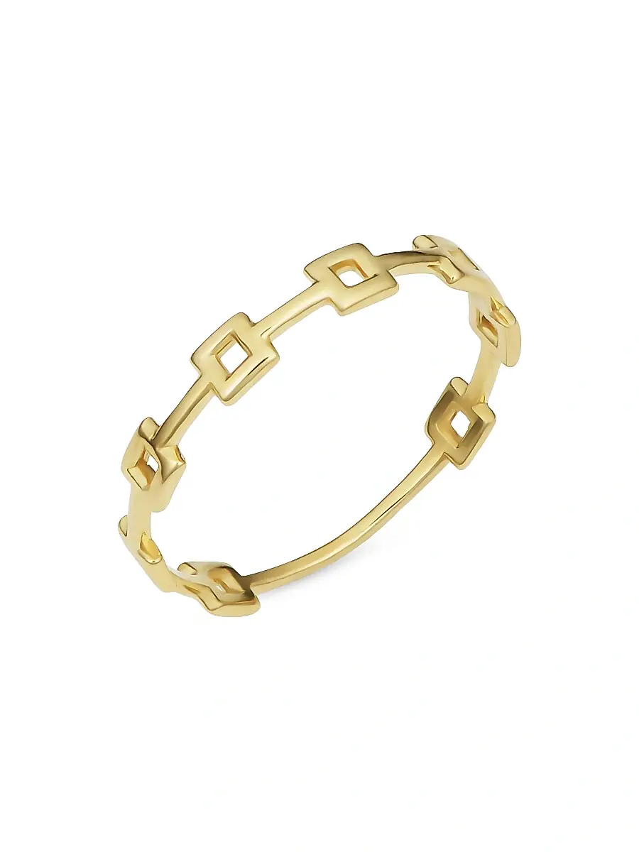 Oradina Women's 14K Yellow Solid Gold Buttoned-Up Ring - Yellow Gold | Image 1 Oradina Women's 14K Yellow Solid Gold Buttoned-Up Ring - Yellow Gold | Image 1