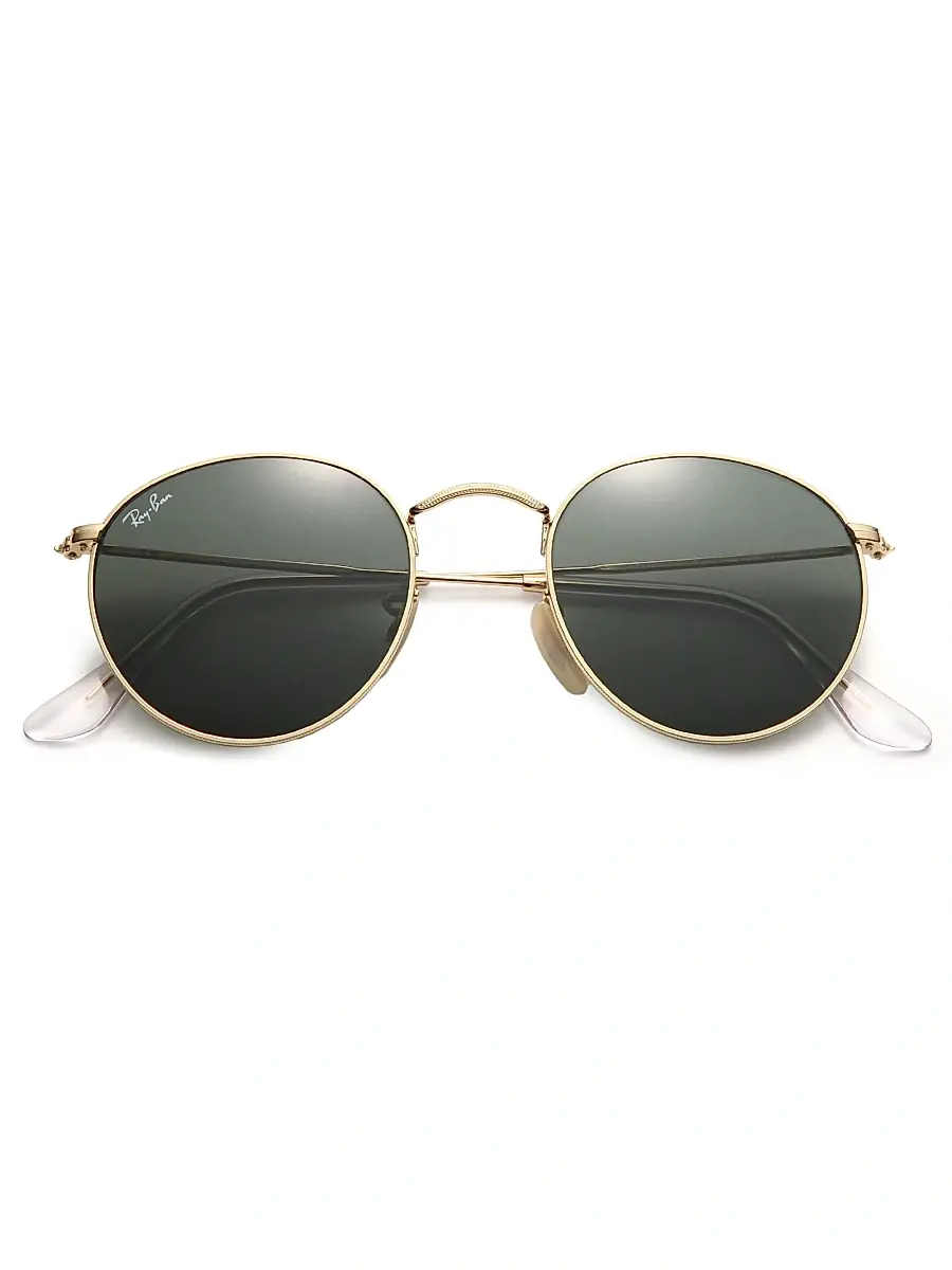 Women's RB3447 50MM Round Sunglasses - Gold Green Women's RB3447 50MM Round Sunglasses - Gold Green