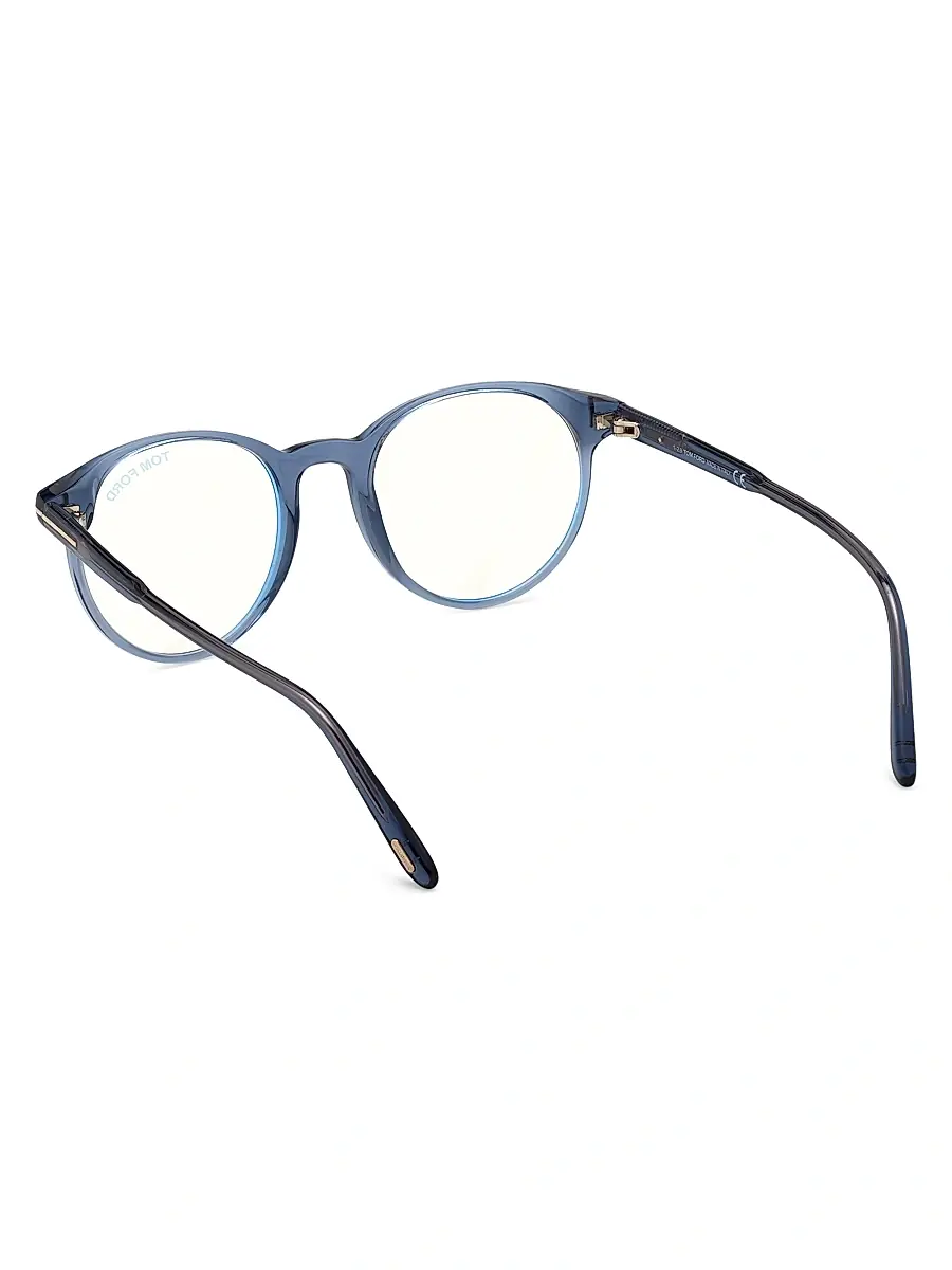 Tom Ford Men's 47MM Round Blue Block Optical Glasses | Thumbnail 5 Tom Ford Men's 47MM Round Blue Block Optical Glasses | Thumbnail 5