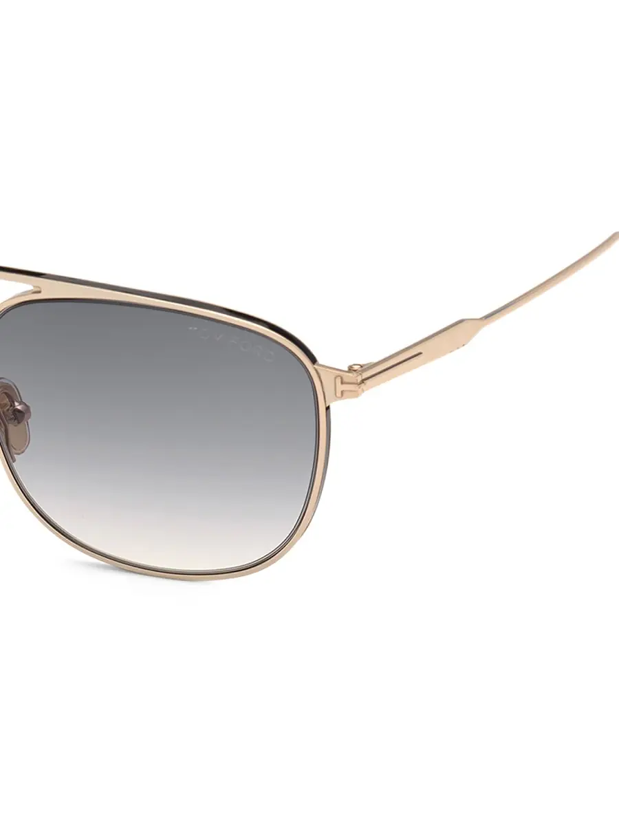 TOM FORD Men's Jake 56MM Navigator Sunglasses - Shiny Rose | Thumbnail 2 TOM FORD Men's Jake 56MM Navigator Sunglasses - Shiny Rose | Thumbnail 2