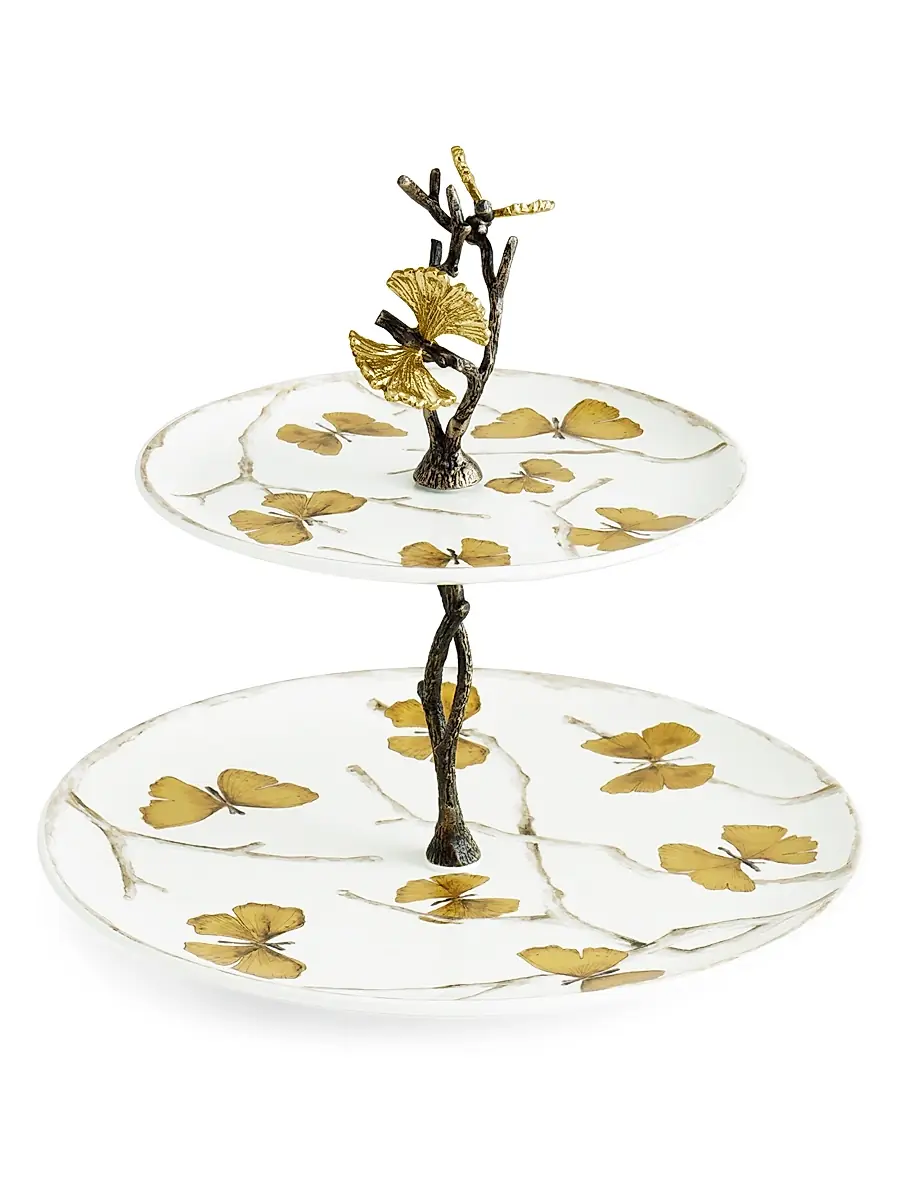 Michael Aram Butterfly Ginkgo 2-Tier Porcelain Etagere | Thumbnail 3 Michael Aram Butterfly Ginkgo 2-Tier Porcelain Etagere | Thumbnail 3