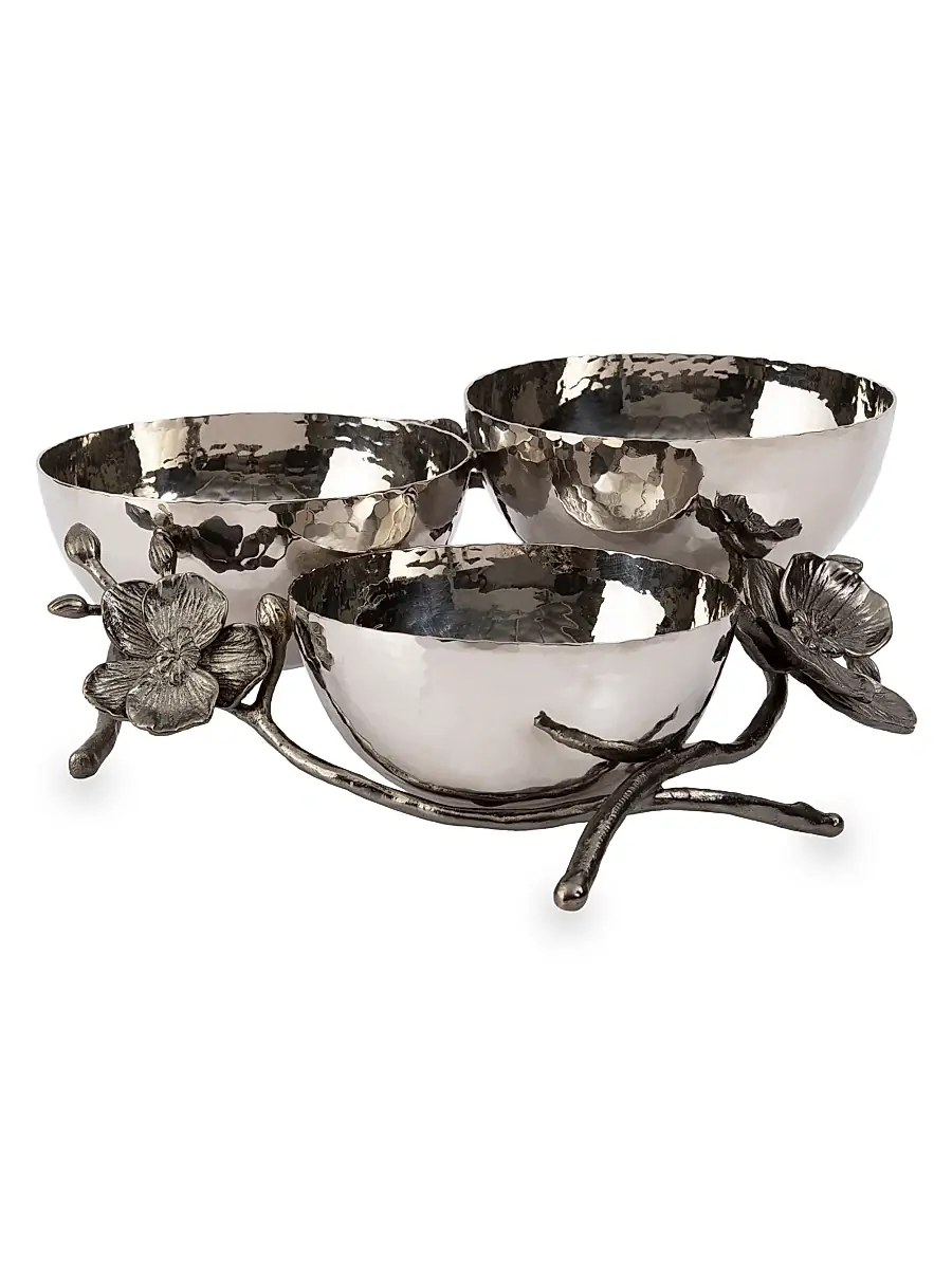 Michael Aram Black Orchid Triple Nut Dish