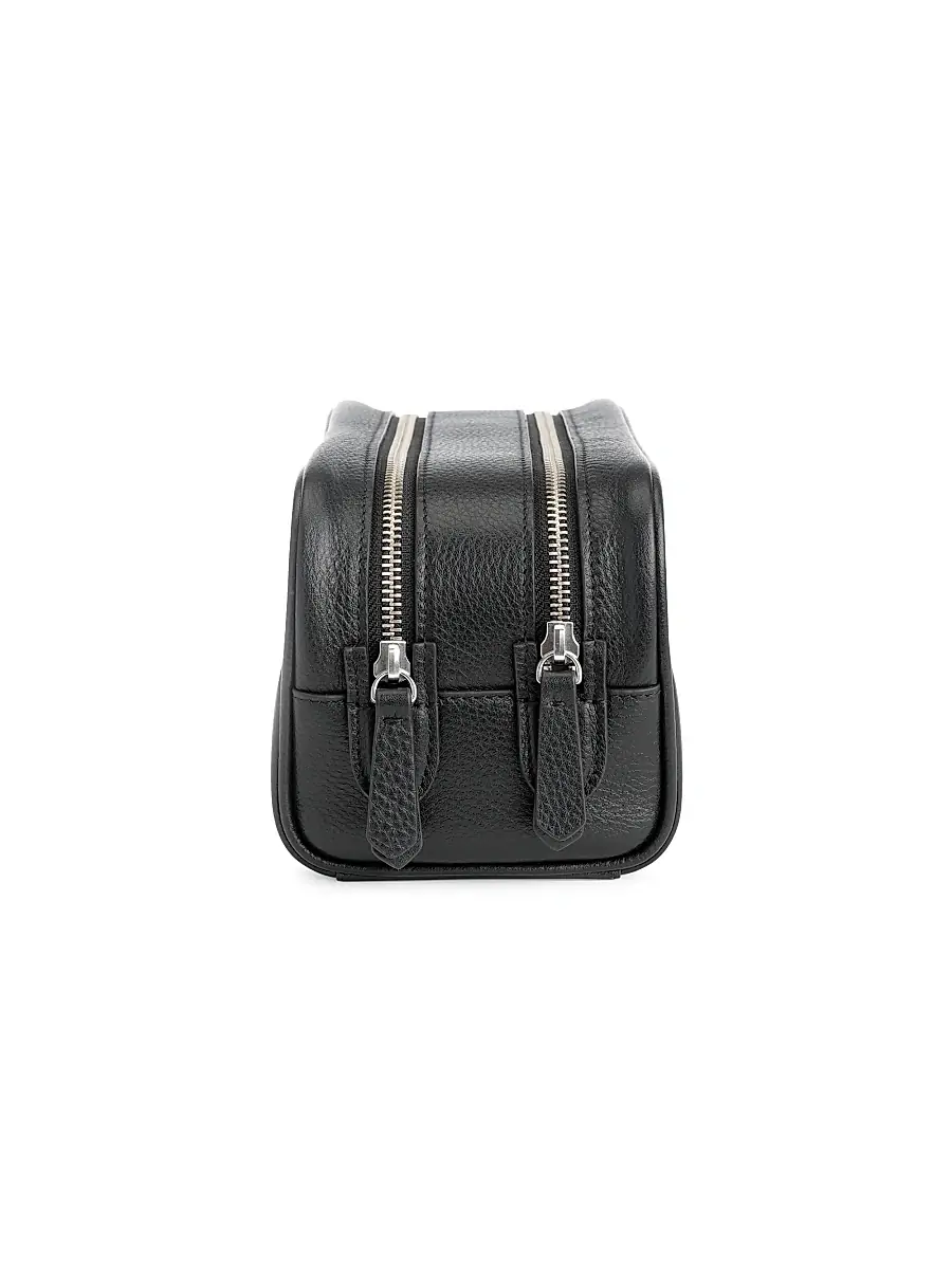 Royce New York Women's Double Zip Leather Toiletry Bag | Thumbnail 3