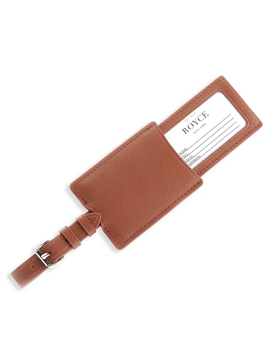 Royce New York Unisex Leather Luggage Tag | Thumbnail 2
