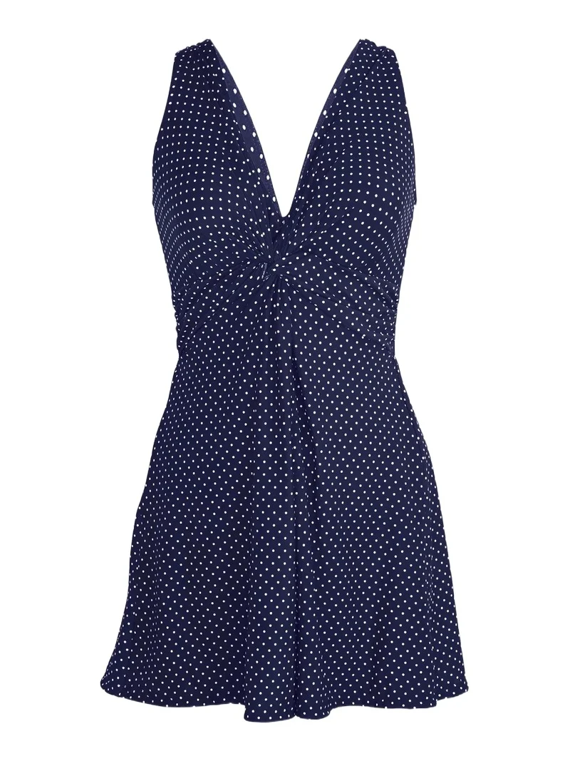 Women's Pin Point Marais Polka Dot Swim Dress Women's Pin Point Marais Polka Dot Swim Dress