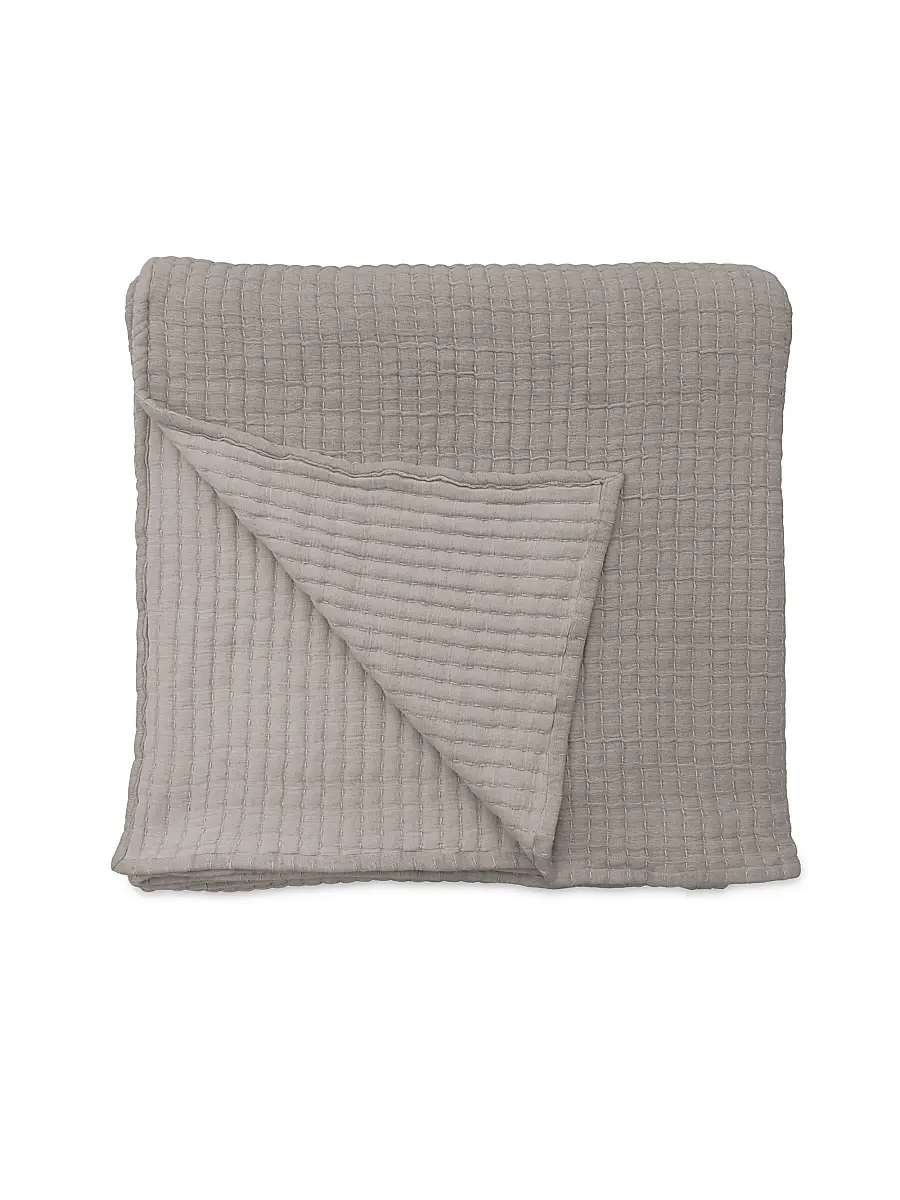 Pom Pom at Home Vancouver Coverlet & Shams Collection - Grey - Size Twin | Image 1 Pom Pom at Home Vancouver Coverlet & Shams Collection - Grey - Size Twin | Image 1