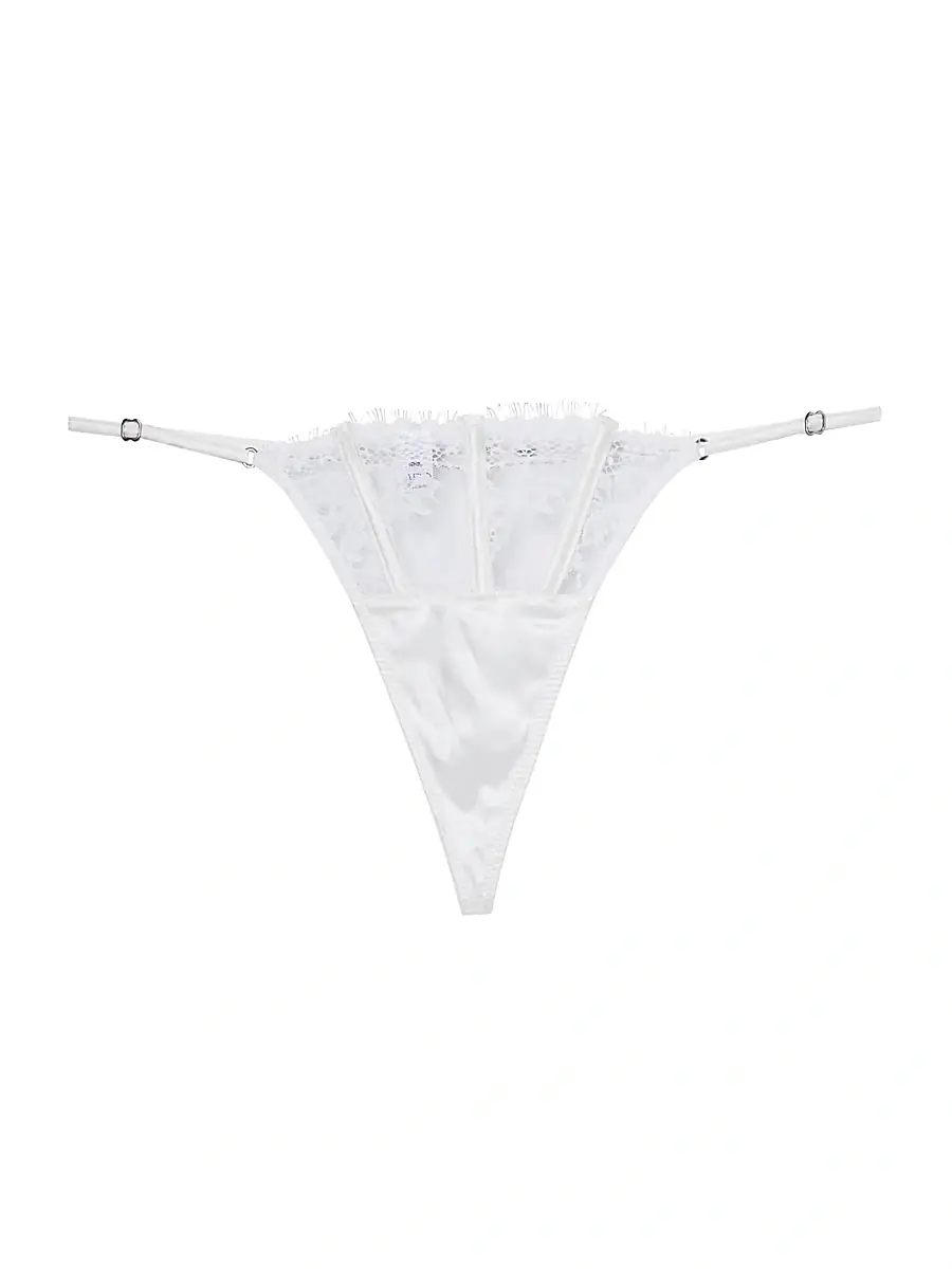 Fleur du Mal Women's Frankie Eyelash Lace Thong | Image 1 Fleur du Mal Women's Frankie Eyelash Lace Thong | Image 1