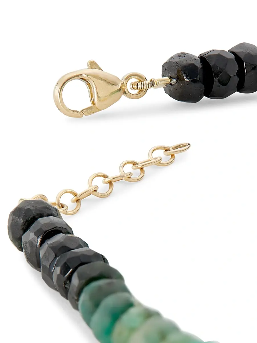 Jia Jia Women's Arizona 14K Yellow Gold & Emerald Beaded Necklace - Green | Thumbnail 3
