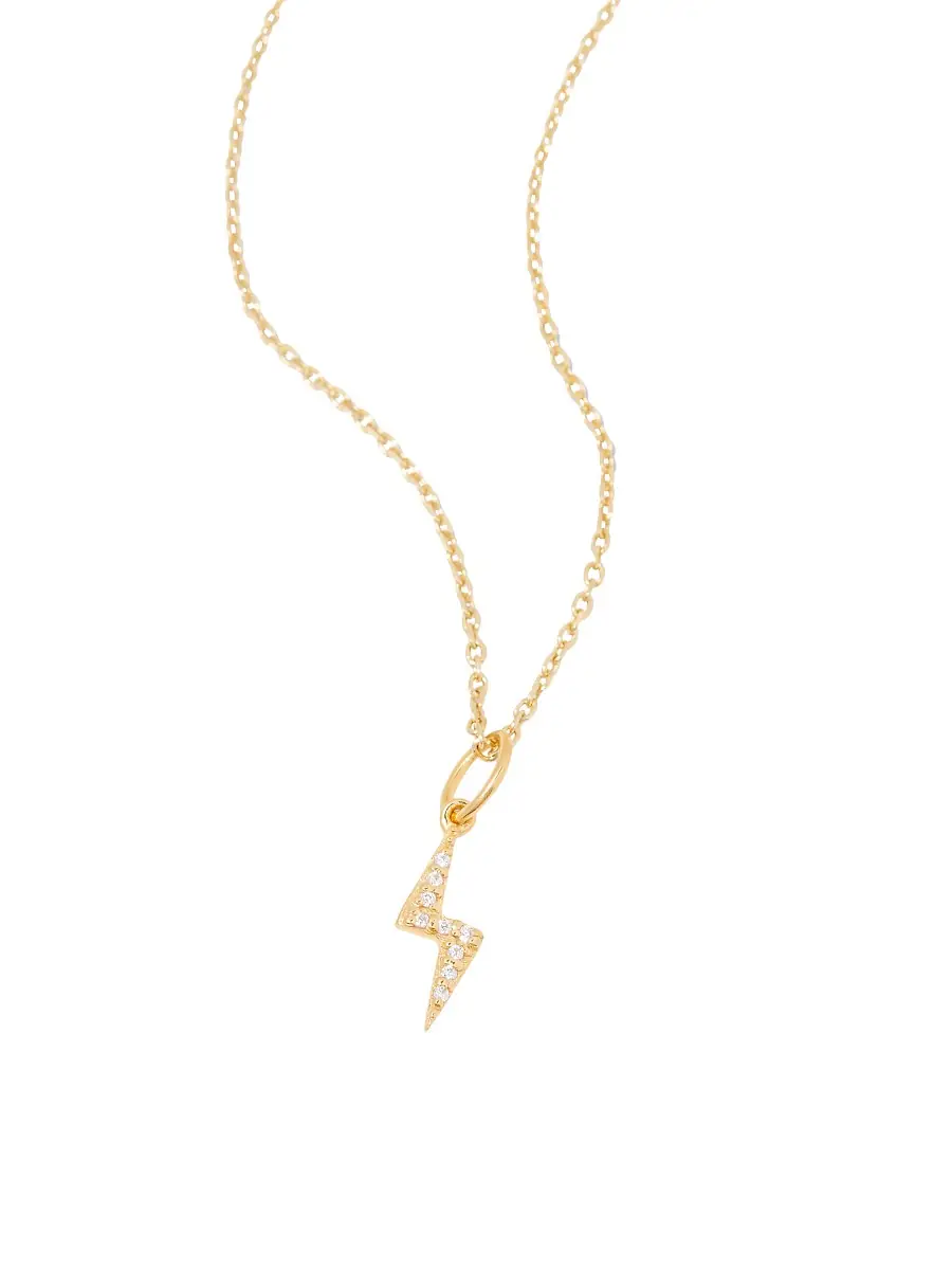 brook & york Women's Adeline Bolt 14K-Gold Vermeil & White Topaz Pendant Necklace - Gold | Thumbnail 2 brook & york Women's Adeline Bolt 14K-Gold Vermeil & White Topaz Pendant Necklace - Gold | Thumbnail 2