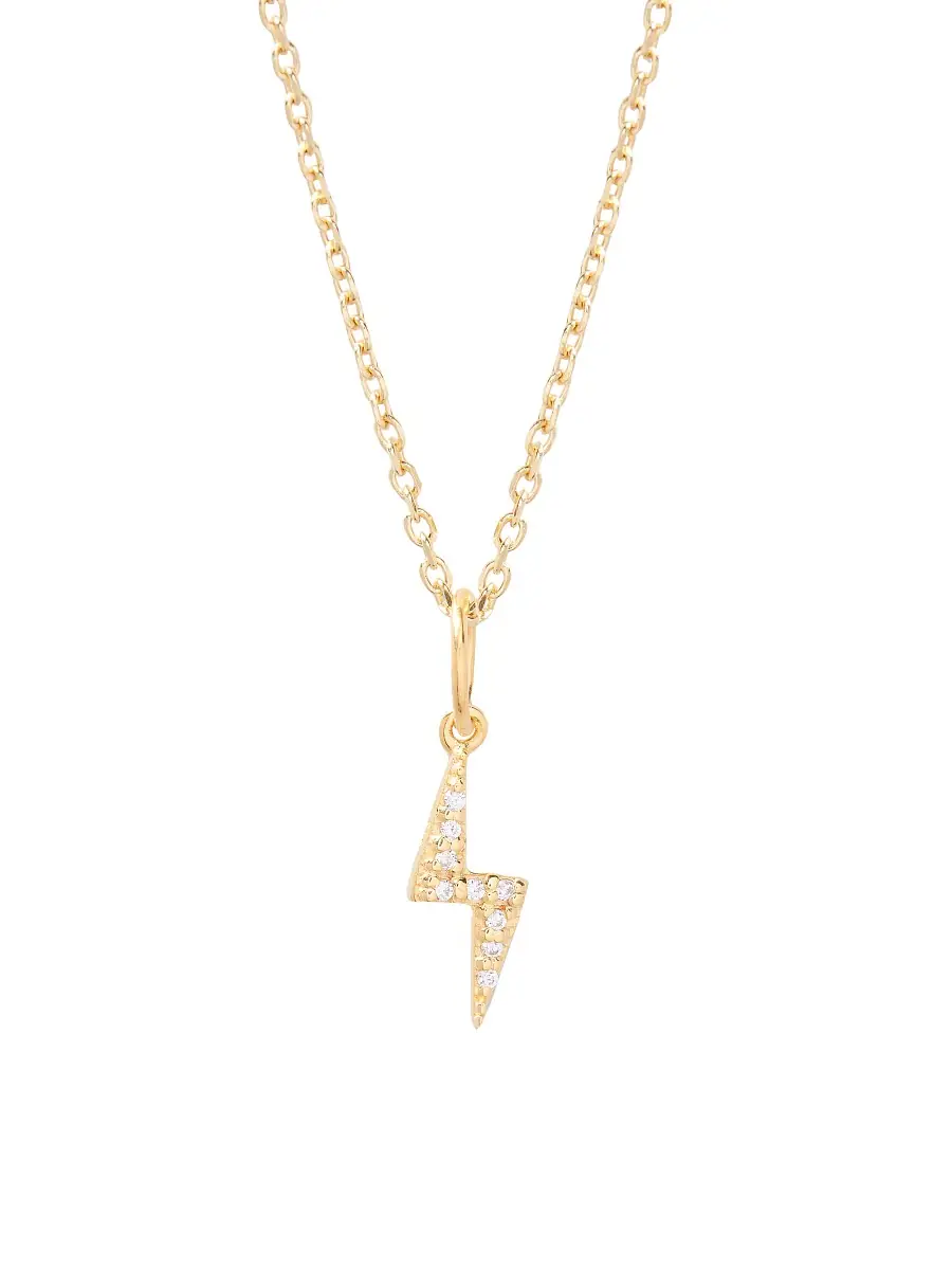 brook & york Women's Adeline Bolt 14K-Gold Vermeil & White Topaz Pendant Necklace - Gold | Thumbnail 3 brook & york Women's Adeline Bolt 14K-Gold Vermeil & White Topaz Pendant Necklace - Gold | Thumbnail 3