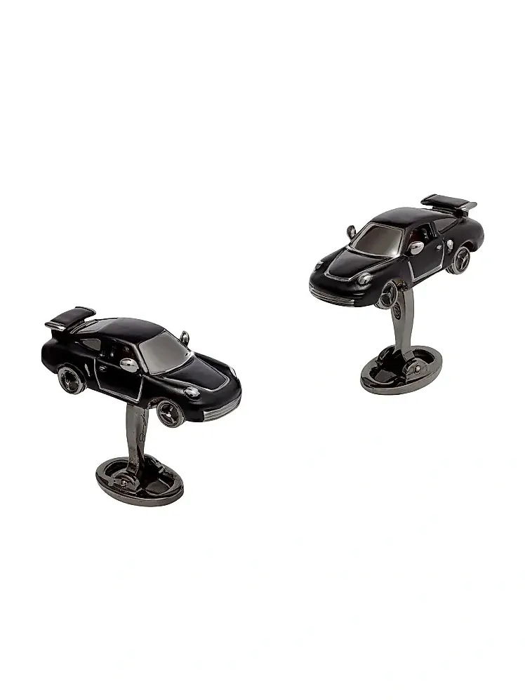 Jan Leslie Men's Sterling Silver, Black Ruthenium & Enamel Sports Car Cufflinks | Thumbnail 1 Jan Leslie Men's Sterling Silver, Black Ruthenium & Enamel Sports Car Cufflinks | Thumbnail 1