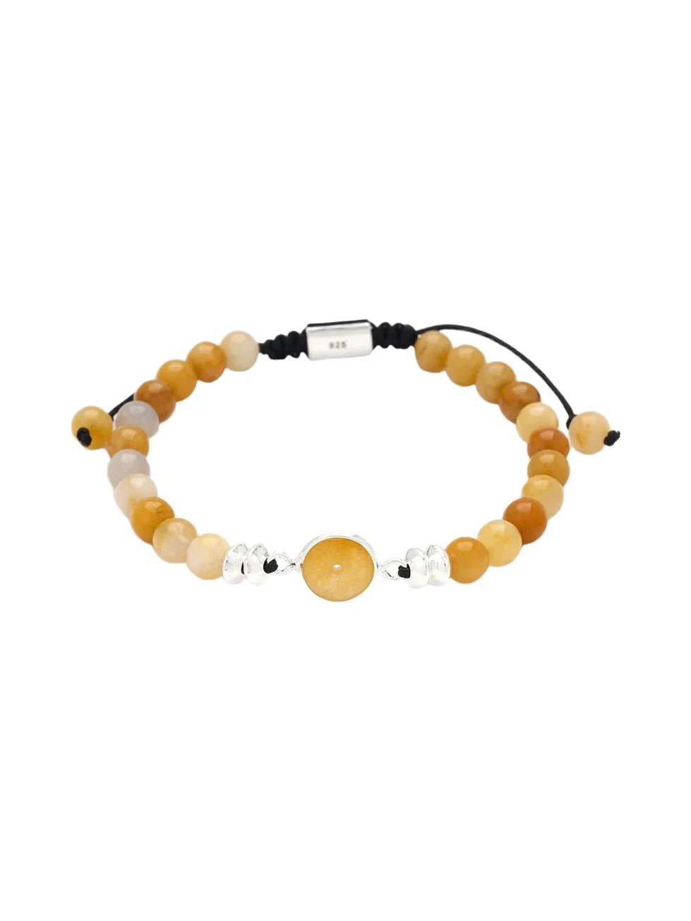 Jan Leslie Men's Yellow Jade & Brass-Plated Sterling Silver Beaded Bracelet