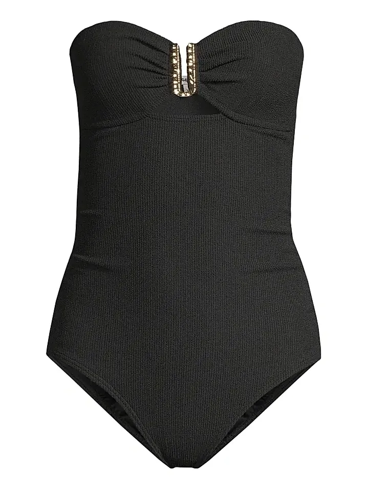 Women's Lisa Ruched Bandeau One-Piece Swimsuit Women's Lisa Ruched Bandeau One-Piece Swimsuit