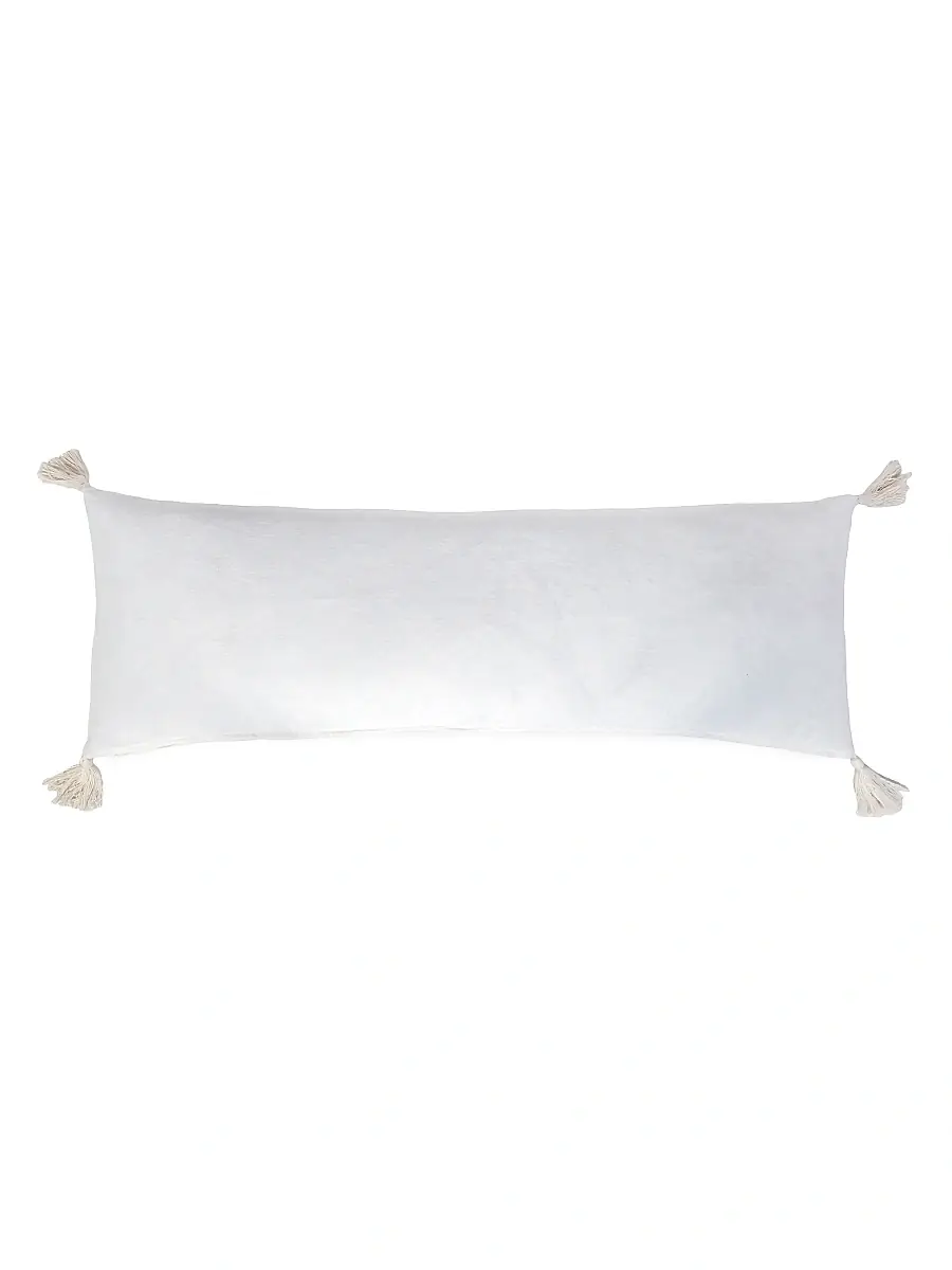 Pom Pom at Home Bianca Tassel-Embellished Velvet Pillow - White - Size 20 x 20 | Image 1 Pom Pom at Home Bianca Tassel-Embellished Velvet Pillow - White - Size 20 x 20 | Image 1