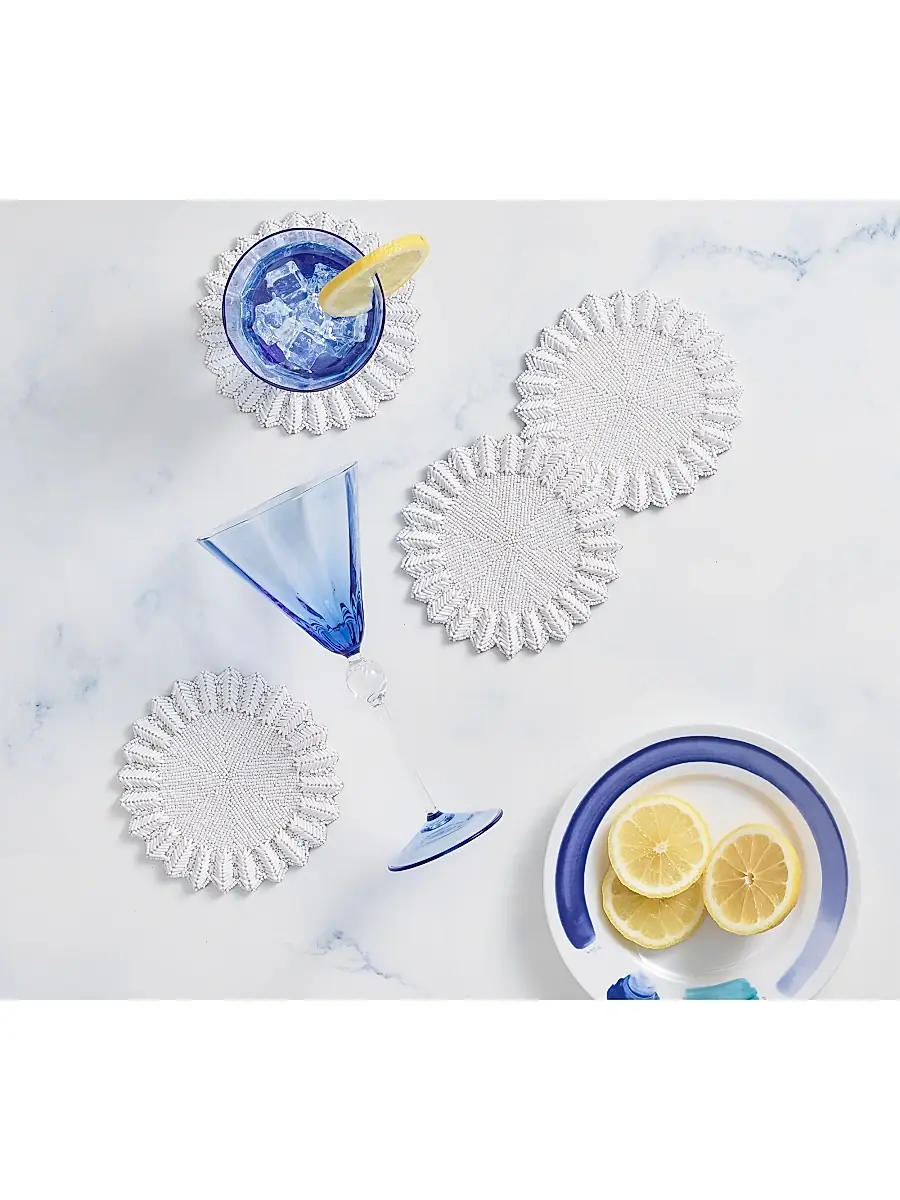 Kim Seybert Lumina Beaded 4-Piece Coaster Set | Thumbnail 3
