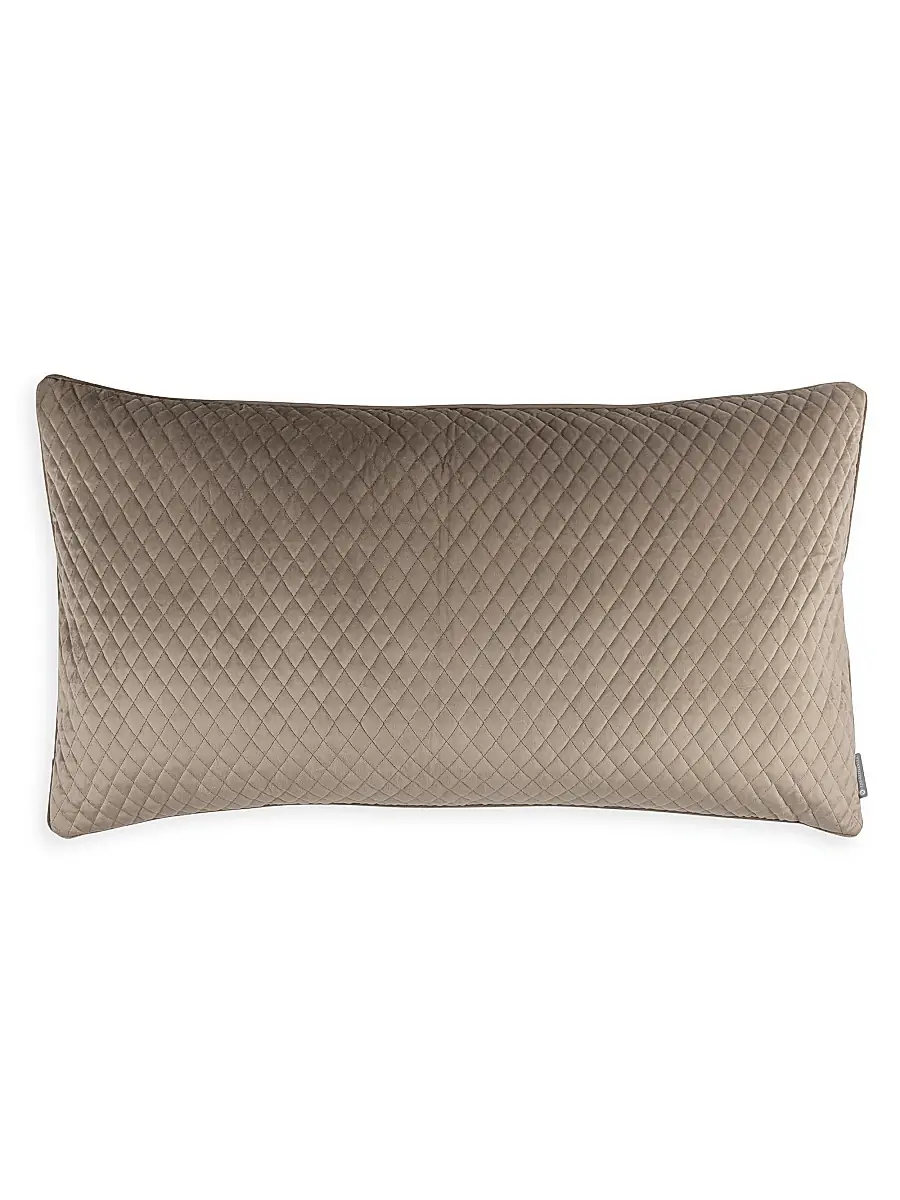 Lili Alessandra Valentina Quilted Velvet Pillowcase & Insert - Buff King | Image 1 Lili Alessandra Valentina Quilted Velvet Pillowcase & Insert - Buff King | Image 1