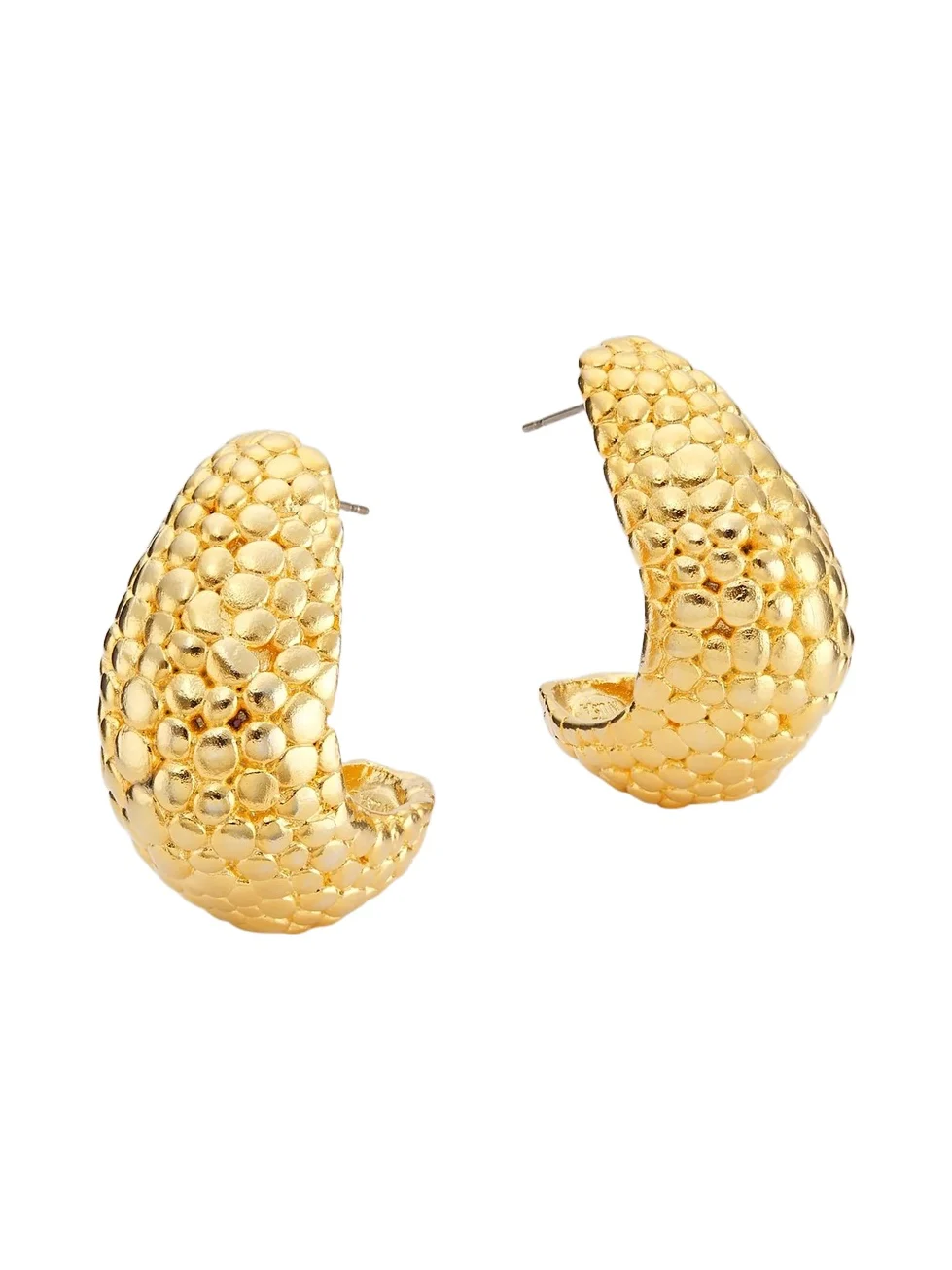 KENNETH JAY LANE Women's Scaly Textured 22K Gold-Plated Hoop Earrings