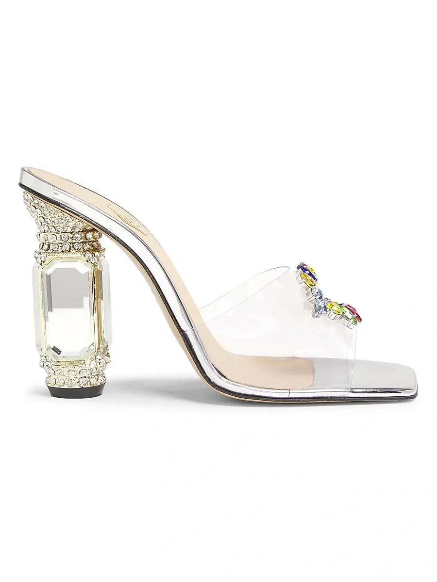 Nalebe Women's Aurum 100MM Transparent Mules
