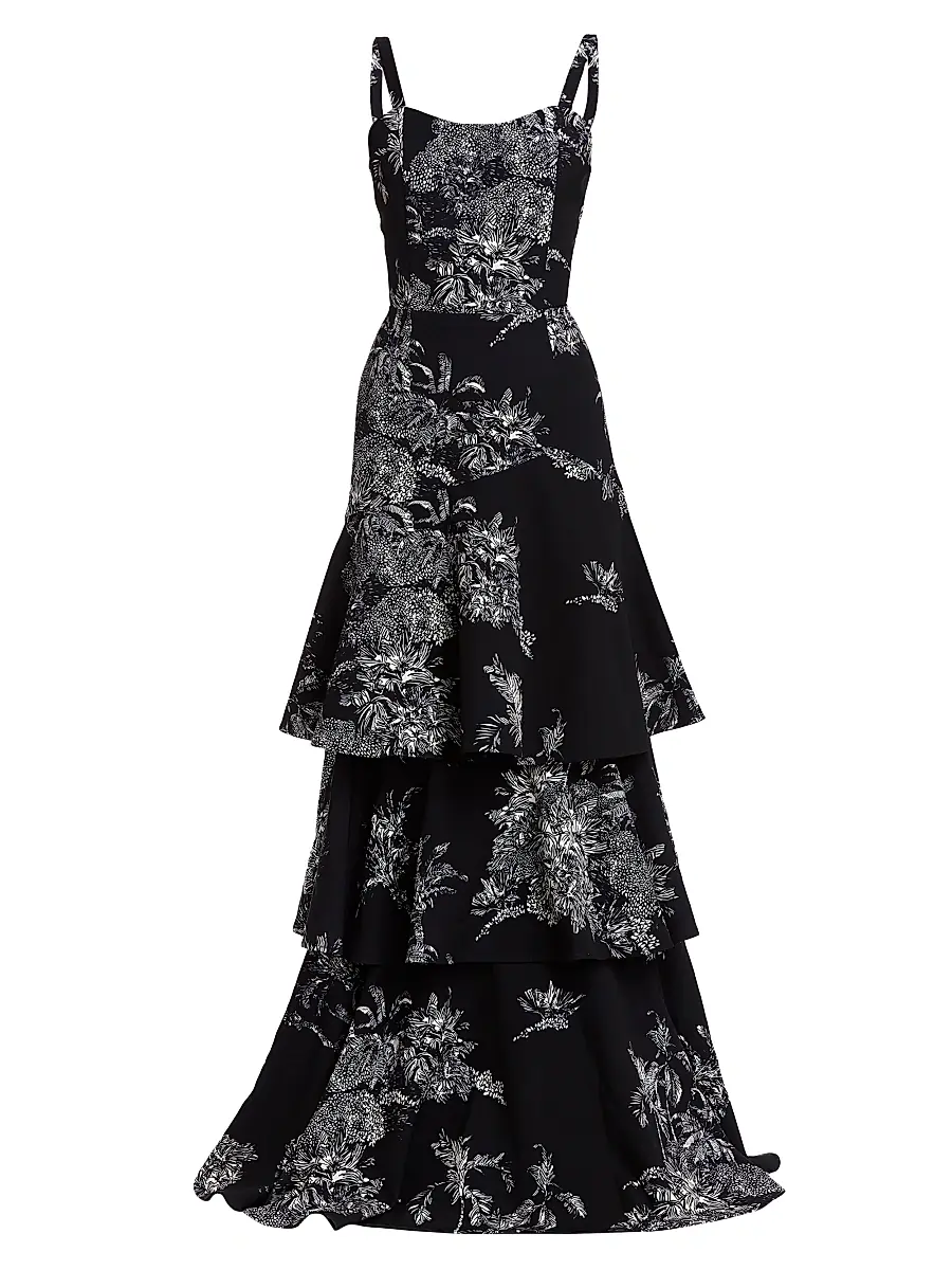 Women's Torero Ruffled Floral Gown Women's Torero Ruffled Floral Gown
