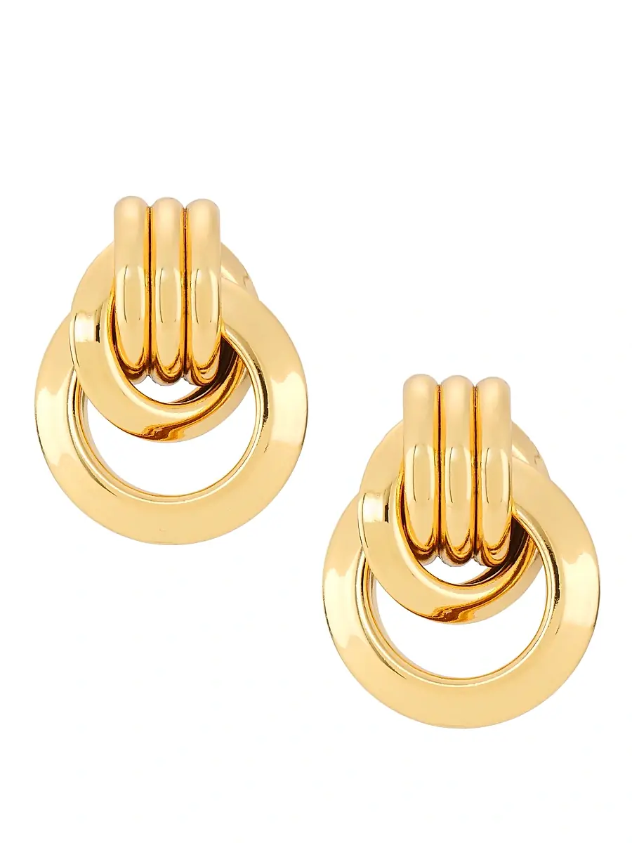 Kenneth Jay Lane Women's Love Knot Doorknocker Gold-Plated Earrings - Polished Gold | Image 1 Kenneth Jay Lane Women's Love Knot Doorknocker Gold-Plated Earrings - Polished Gold | Image 1