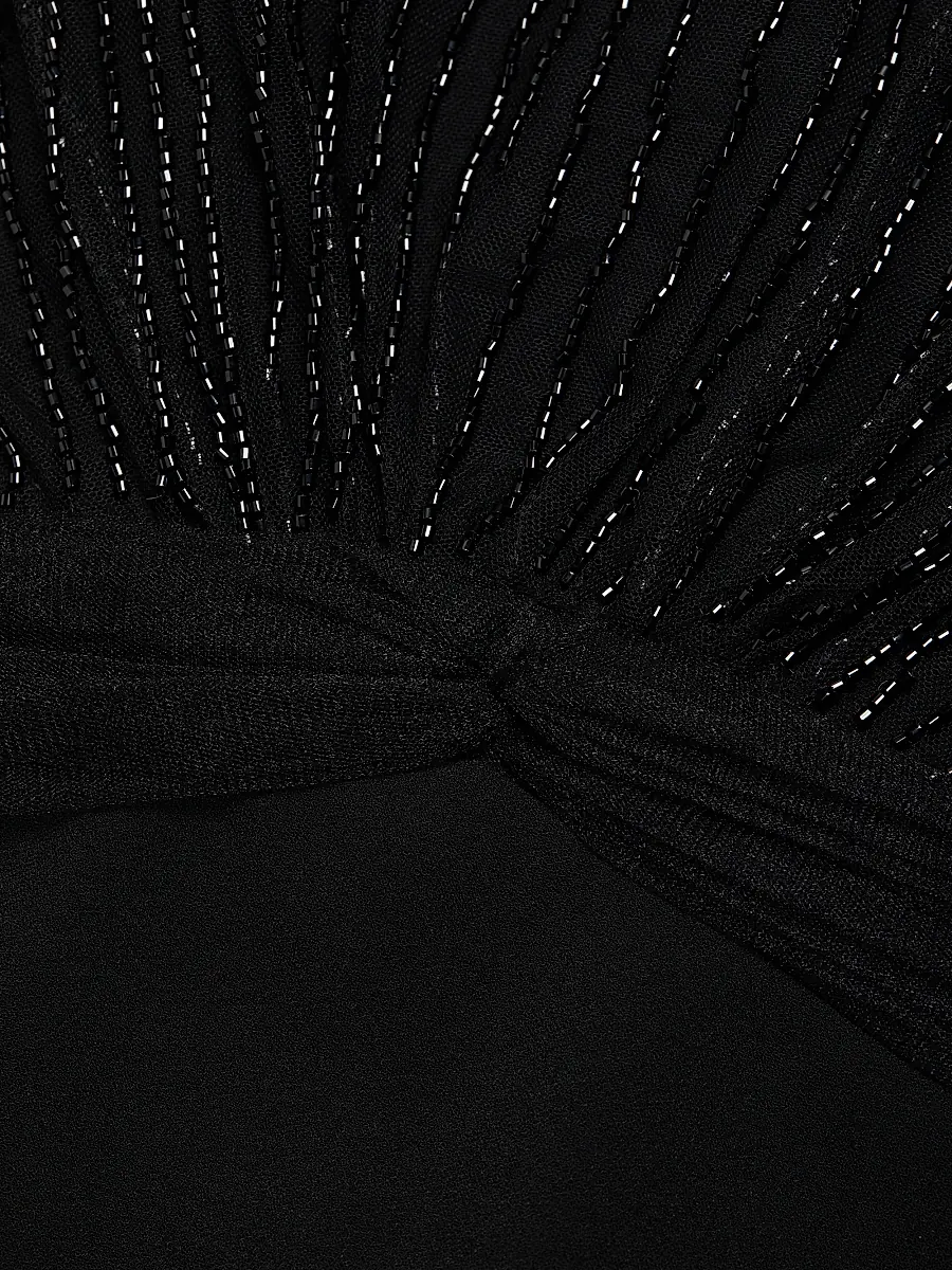 Rene Ruiz Collection Women's Beaded Illusion Fit & Flare Gown - Black | Thumbnail 7 Rene Ruiz Collection Women's Beaded Illusion Fit & Flare Gown - Black | Thumbnail 7