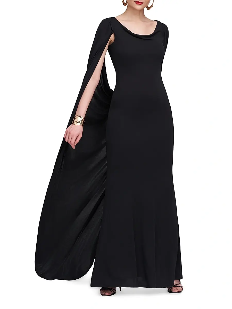 Halston Women's Akeem Jersey Gown - Black | Image 1 Halston Women's Akeem Jersey Gown - Black | Image 1