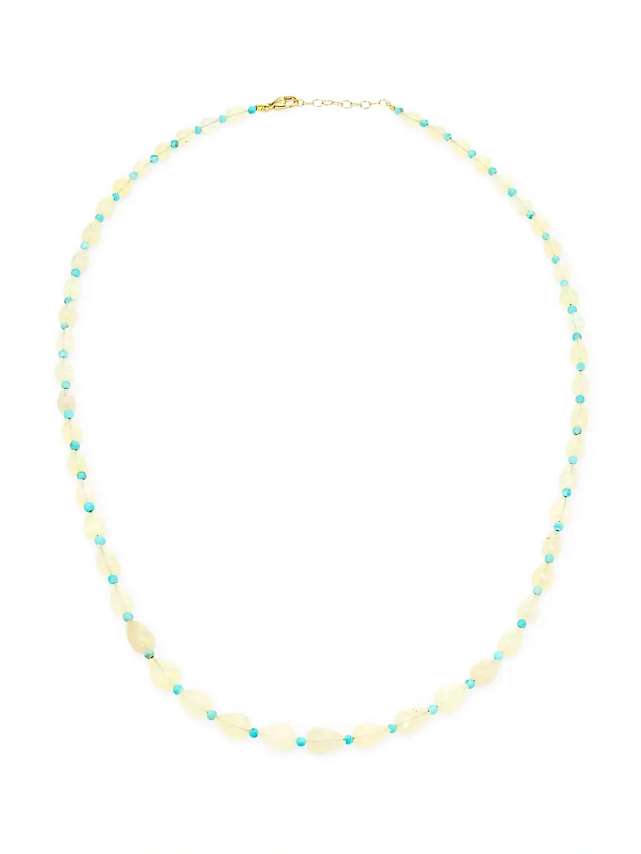 Women's Soleil 14K Yellow Gold, Opal & Turquoise Beaded Necklace - Turquoise Women's Soleil 14K Yellow Gold, Opal & Turquoise Beaded Necklace - Turquoise