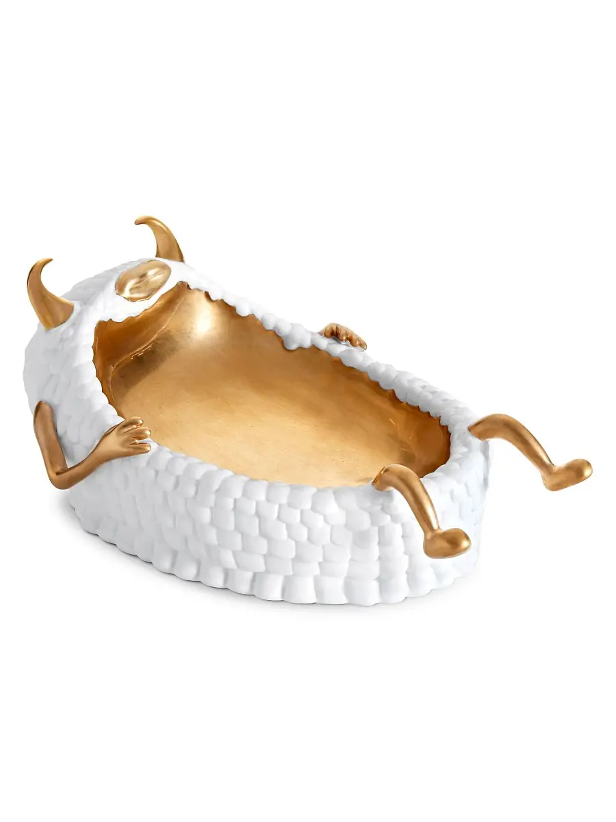 L'Objet Haas Lazy Susan 24K Gold & Porcelain Catchall Tray | Thumbnail 2 L'Objet Haas Lazy Susan 24K Gold & Porcelain Catchall Tray | Thumbnail 2