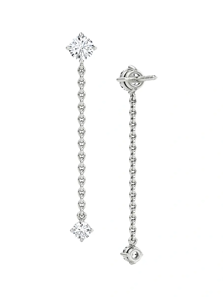 VRAI Women's 14K White Gold & 0.70 TCW Lab-Grown Diamond Drop Earrings - White Gold | Thumbnail 3 VRAI Women's 14K White Gold & 0.70 TCW Lab-Grown Diamond Drop Earrings - White Gold | Thumbnail 3