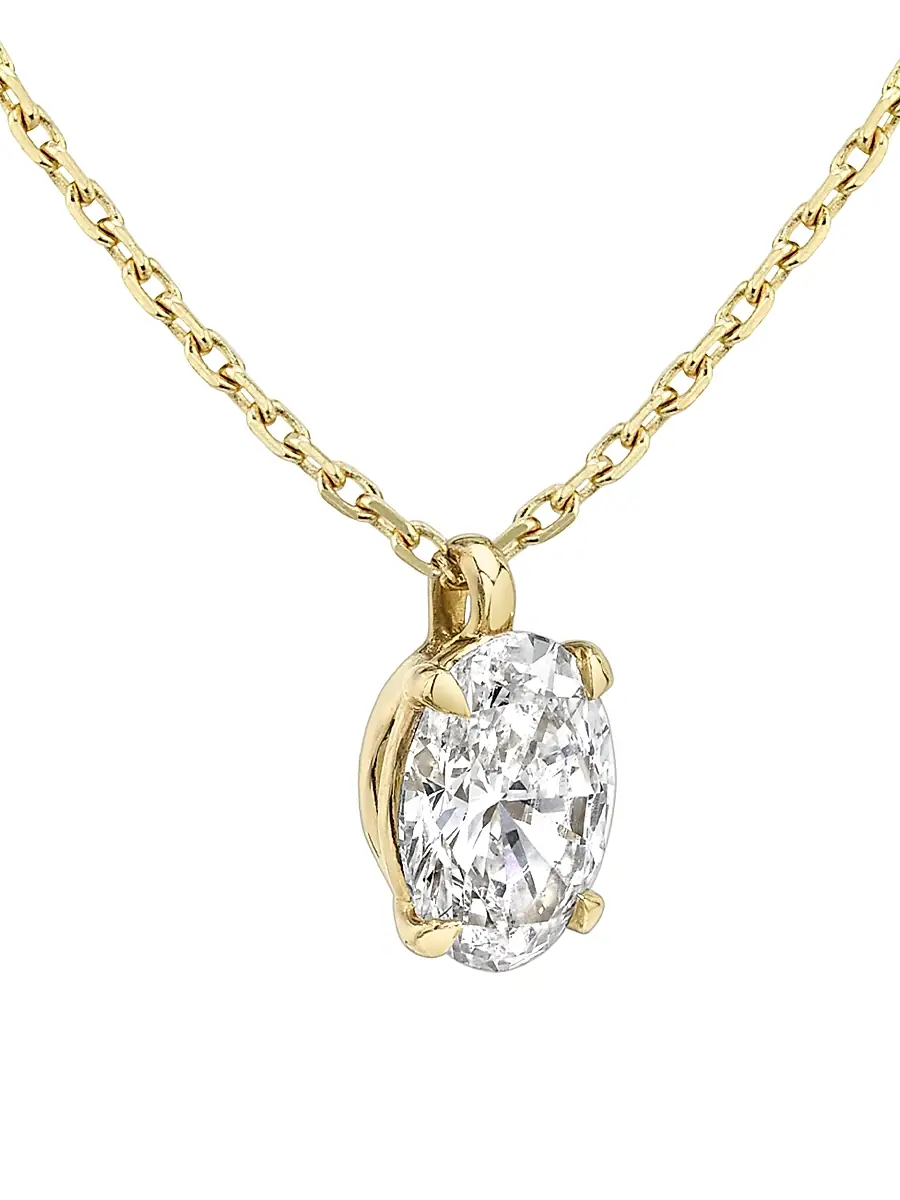 VRAI Women's Solitaire Classics 14K Gold & 1.00 TCW Lab-Grown Diamond Solitaire Oval Pendant - Yellow Gold | Thumbnail 2 VRAI Women's Solitaire Classics 14K Gold & 1.00 TCW Lab-Grown Diamond Solitaire Oval Pendant - Yellow Gold | Thumbnail 2