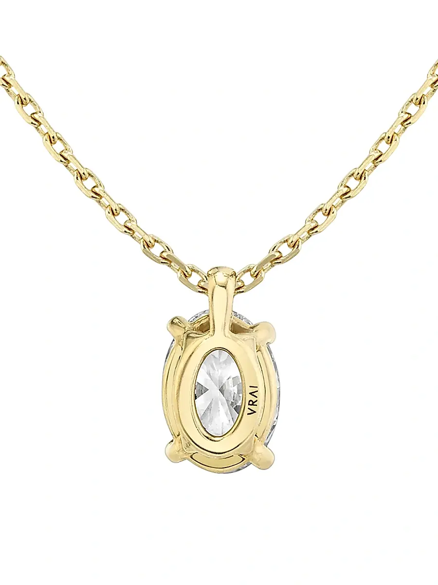 VRAI Women's Solitaire Classics 14K Gold & 1.00 TCW Lab-Grown Diamond Solitaire Oval Pendant - Yellow Gold | Thumbnail 3 VRAI Women's Solitaire Classics 14K Gold & 1.00 TCW Lab-Grown Diamond Solitaire Oval Pendant - Yellow Gold | Thumbnail 3