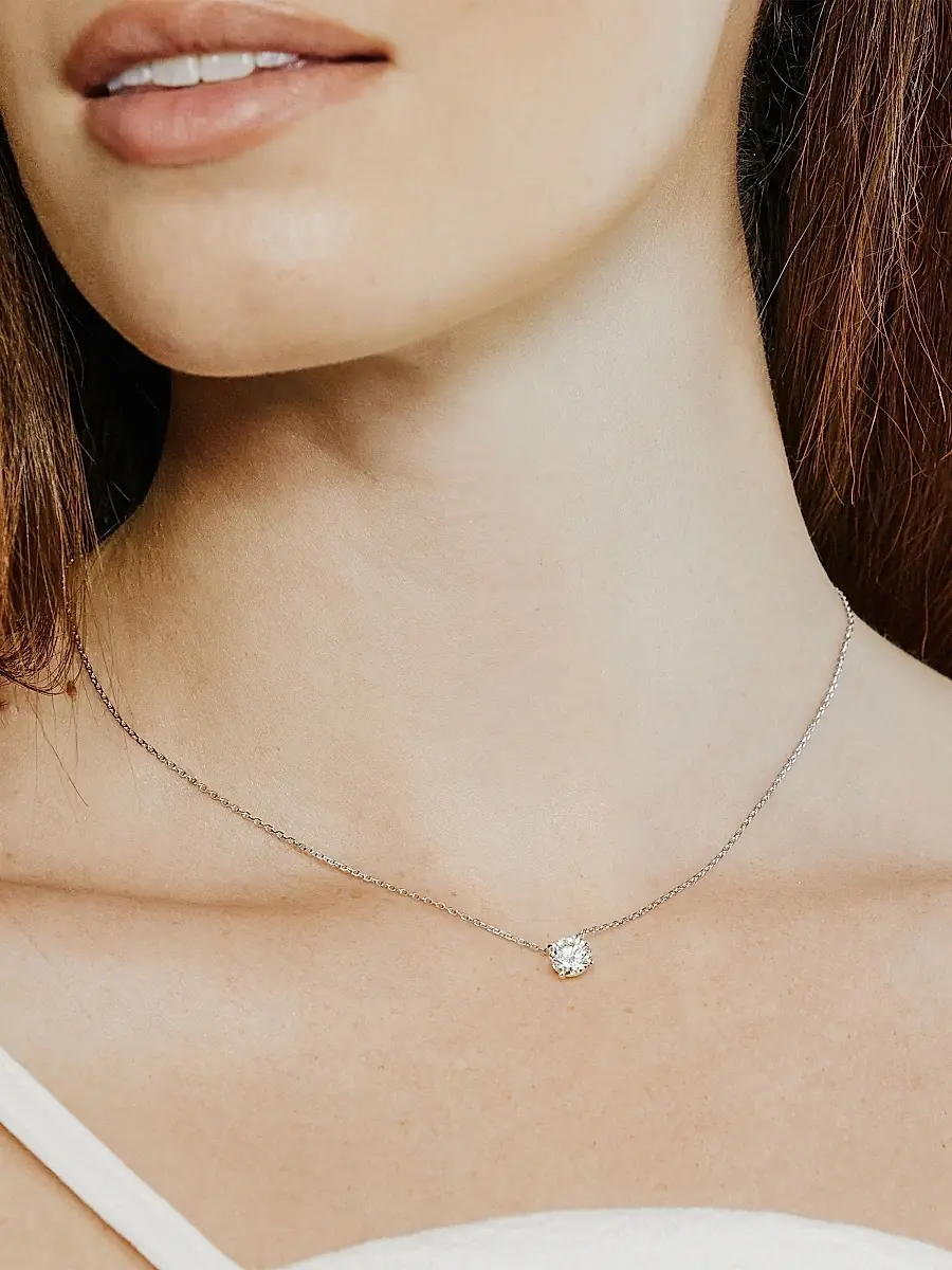 VRAI Women's 14K White Gold & Round 0.75 TCW Lab-Grown Diamond Pendant Necklace - White Gold | Thumbnail 4 VRAI Women's 14K White Gold & Round 0.75 TCW Lab-Grown Diamond Pendant Necklace - White Gold | Thumbnail 4