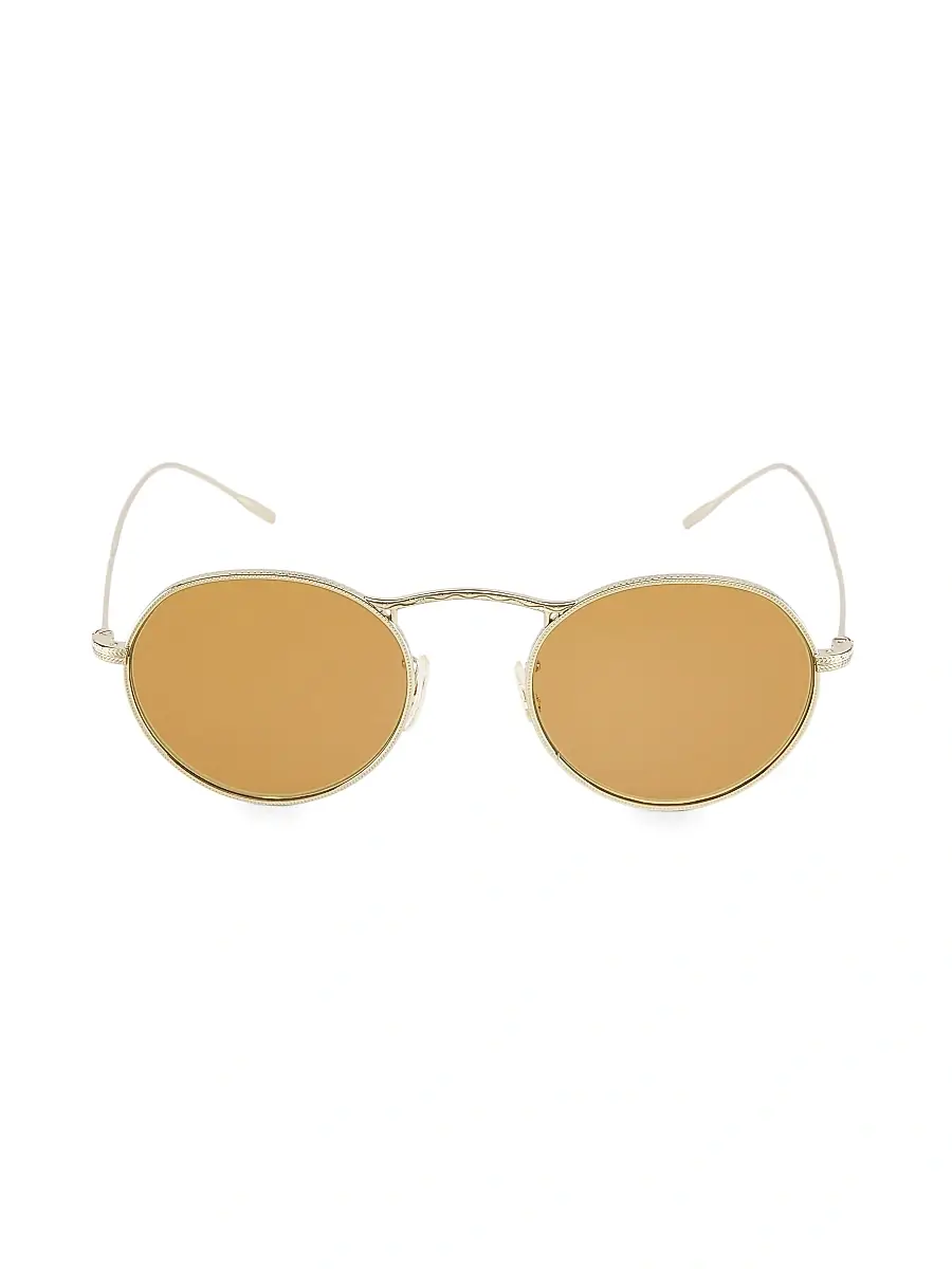 Oliver Peoples Men's 49MM Phantos Round Sunglasses - Lite Brown | Thumbnail 2 Oliver Peoples Men's 49MM Phantos Round Sunglasses - Lite Brown | Thumbnail 2