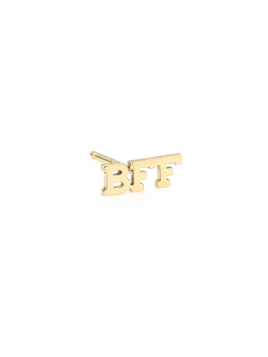Zoë Chicco Women's 14K Yellow Gold BFF Single Stud Earring - Yellow | Image 1 Zoë Chicco Women's 14K Yellow Gold BFF Single Stud Earring - Yellow | Image 1