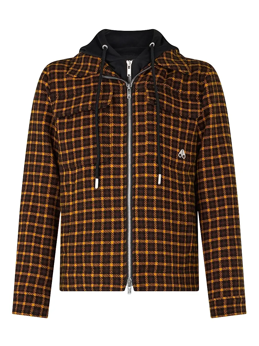 Moose Knuckles Men's Snowdon Layered Shirt Jacket - Sunrise Check | Image 1 Moose Knuckles Men's Snowdon Layered Shirt Jacket - Sunrise Check | Image 1