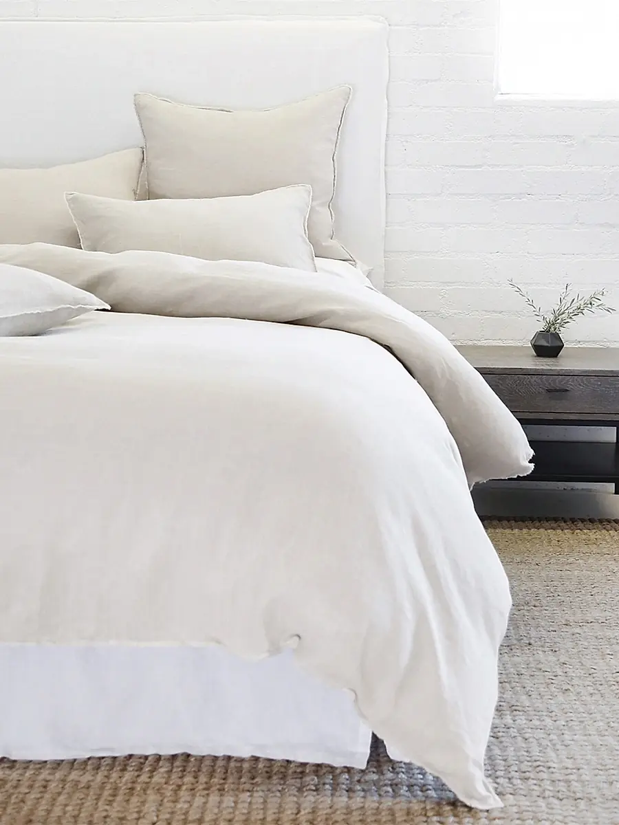 Pom Pom at Home Blair Linen Duvet Cover - Taupe - Size King | Image 1 Pom Pom at Home Blair Linen Duvet Cover - Taupe - Size King | Image 1