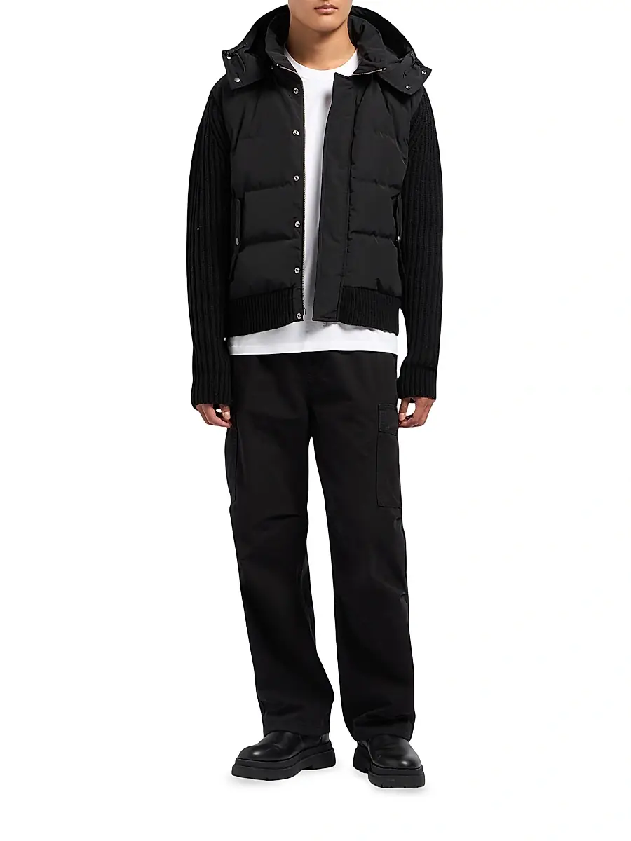 Moose Knuckles Men's Maple Hybrid Mixed-Media Bomber Jacket | Thumbnail 2 Moose Knuckles Men's Maple Hybrid Mixed-Media Bomber Jacket | Thumbnail 2