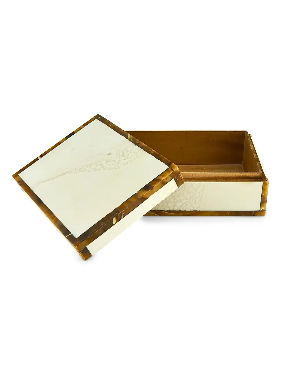Tizo Resin Bone With Faux Horn Border Box | Thumbnail 2 Tizo Resin Bone With Faux Horn Border Box | Thumbnail 2